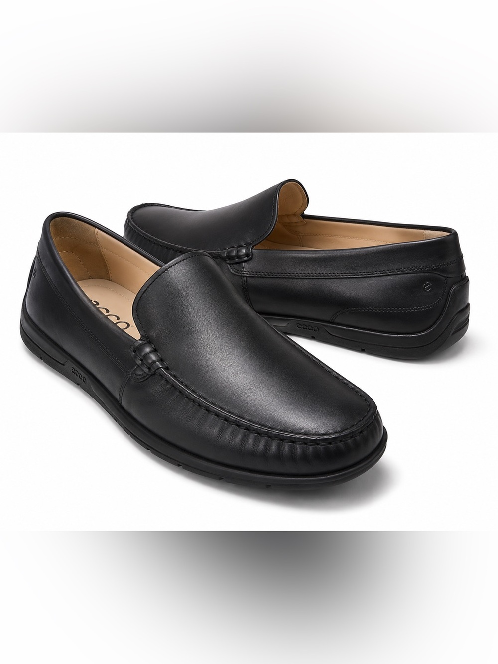 ECCO Men’s EU 45 US 11-11.5 Black Real Leather Casual Dress Shoes